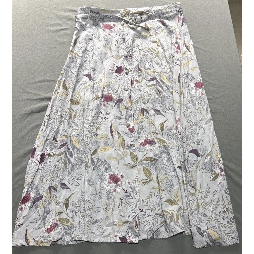 Sag Harbor Women's Floral Dress With Matching Belt, Size Large, Rayon